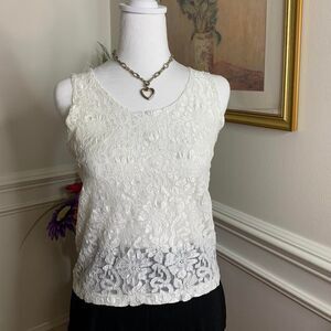 Vintage 90’s white lace tank top